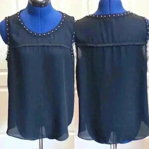 ANA Tank With Fringe And Metallic Bead Acc…